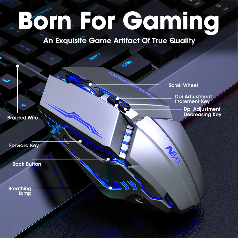 Wired Computer Gaming Mouse Gamer LED 3200 DPI USB Mouse Gamer Mice Game Mouses With Backlight For PC Laptop Professional
Wired Computer Gaming Mouse Gamer LED 3200 DPI USB Mouse Gamer Mice Game Mouses With Backlight For PC Laptop Professional