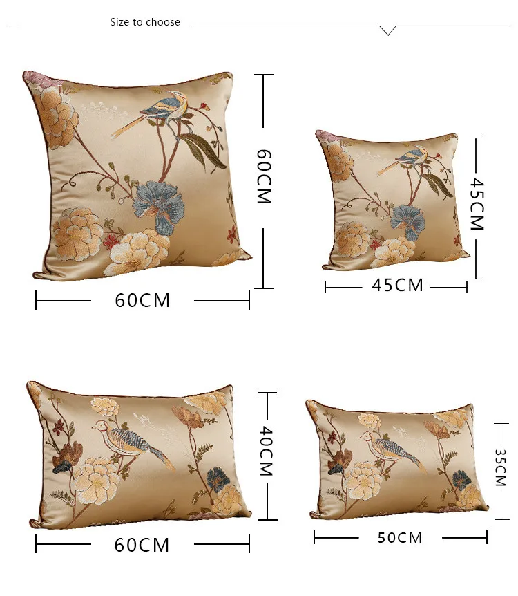New Chinese Embroidery High Precision Jacquard Pillow Case Flower and Bird Pattern Mahogany Sofa Cushion Cover
New Chinese Embroidery High Precision Jacquard Pillow Case Flower and Bird Pattern Mahogany Sofa Cushion Cover