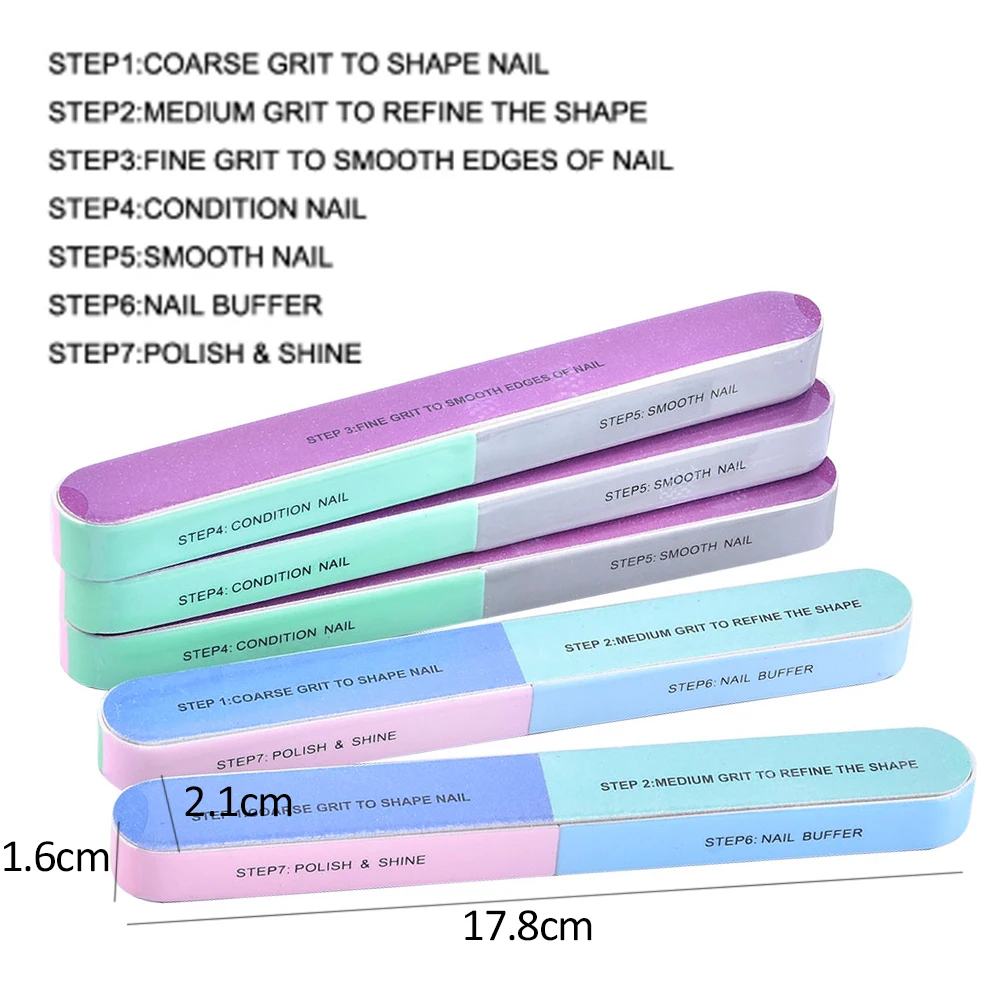 7 Side Nail Files Polishing Tool 5 Pcs/Lot Professional File Manicure Pedicure for Nail Art Sanding Surface Sponge Buffer Block
7 Side Nail Files Polishing Tool 5 Pcs/Lot Professional File Manicure Pedicure for Nail Art Sanding Surface Sponge Buffer Block