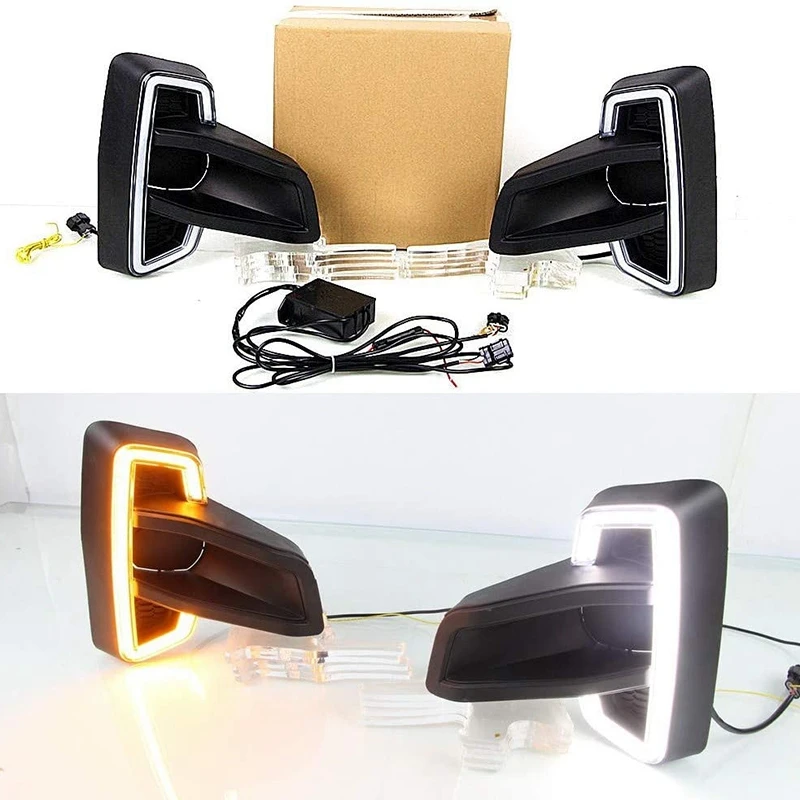 LED Daytime Running Lights for Toyota Hilux Revo Vigo 2018 2019 2020, LED Front Bumper DRL with Yellow Turn Signals
LED Daytime Running Lights for Toyota Hilux Revo Vigo 2018 2019 2020, LED Front Bumper DRL with Yellow Turn Signals