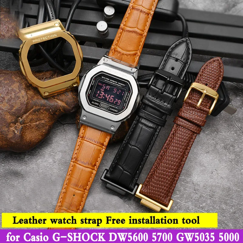 Watch Accessories Genuine Leather Watchband 16mm for Casio G-SHOCK DW5600 5700 GW-M5610 GA-2100 Men's and Women's Sports Band
Watch Accessories Genuine Leather Watchband 16mm for Casio G-SHOCK DW5600 5700 GW-M5610 GA-2100 Men's and Women's Sports Band