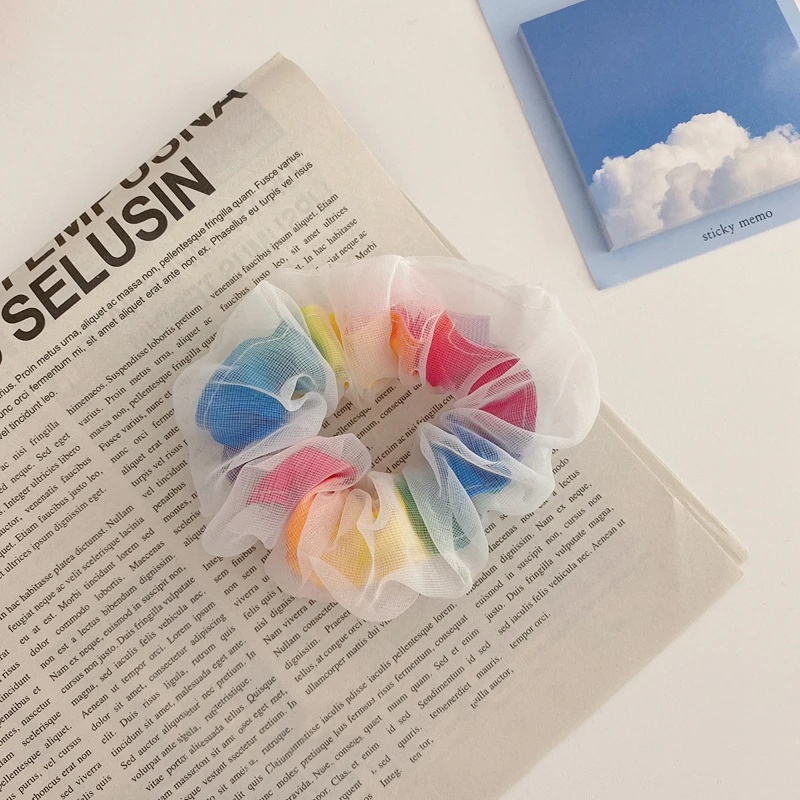 Gradient Rainbow Hair Rope Elastic Mesh Hair Rubber Bands Ponytail Girl Cartoon Children Hair Ropes Headdress Hair Accessories
Gradient Rainbow Hair Rope Elastic Mesh Hair Rubber Bands Ponytail Girl Cartoon Children Hair Ropes Headdress Hair Accessories