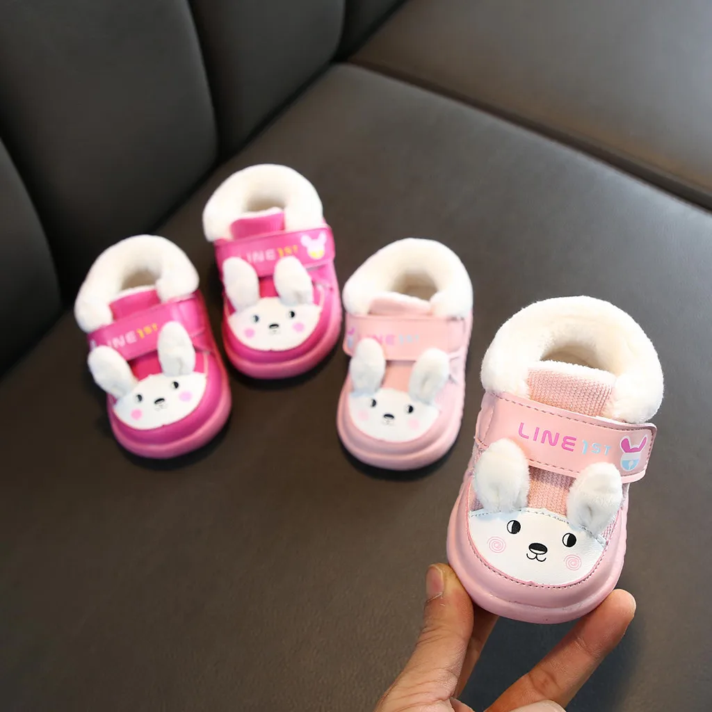 Winter Baby Girl Snow Boots Size14-18 Cute Cartoon Rabbit Warm Plush Ankle Boots Cotton Thick Flat Shoes Children Casual Booties
Winter Baby Girl Snow Boots Size14-18 Cute Cartoon Rabbit Warm Plush Ankle Boots Cotton Thick Flat Shoes Children Casual Booties