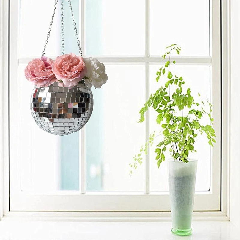 Disco Ball Planter Globe Shape Hanging Vase Flower Planter Pots Rope Hanging Wall Home Decor Vase Container Room Decor 
Disco Ball Planter Globe Shape Hanging Vase Flower Planter Pots Rope Hanging Wall Home Decor Vase Container Room Decor