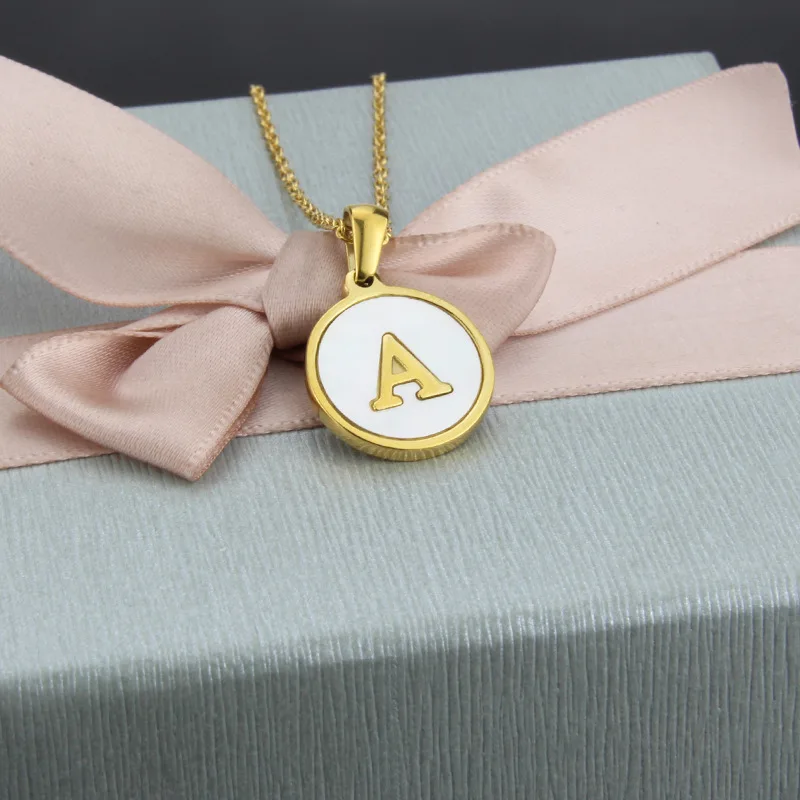 Fashion A-Z 26Letters Pendant Necklace Women Girls Alphabet Titanium Steel Chain Necklace Shell Jewelry DIY Initial Name Jewelry
Fashion A-Z 26Letters Pendant Necklace Women Girls Alphabet Titanium Steel Chain Necklace Shell Jewelry DIY Initial Name Jewelry