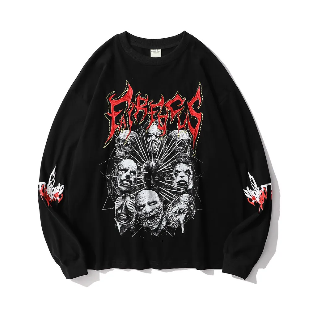Dark wind demon print long-sleeved T-shirt men ins street trend loose round neck t-shirt bottoming shirt top
Dark wind demon print long-sleeved T-shirt men ins street trend loose round neck t-shirt bottoming shirt top