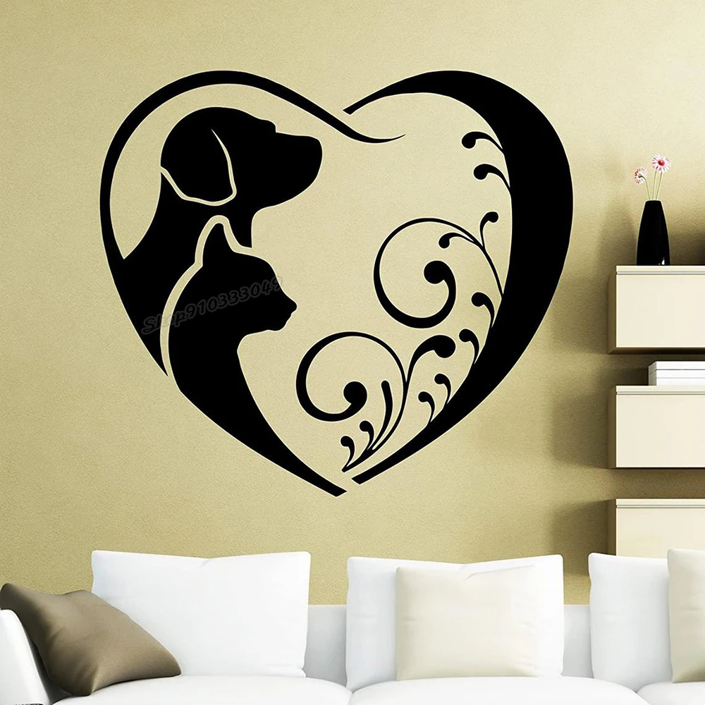 Cat and Dog Love Wall Decal Kitty Kitten Wall Sticker Pets Groomming Decor Art Home Decoration Any Room Waterproof Sticker B066
Cat and Dog Love Wall Decal Kitty Kitten Wall Sticker Pets Groomming Decor Art Home Decoration Any Room Waterproof Sticker B066