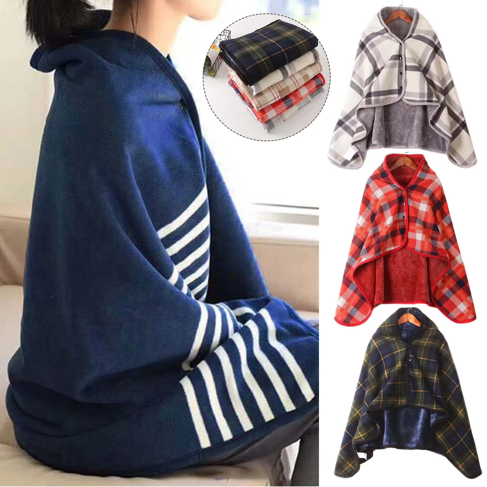 Multifunctional Double Sides Lazy Shawl Warming Blanket Office Home Leisure Plaid Blanket New
Multifunctional Double Sides Lazy Shawl Warming Blanket Office Home Leisure Plaid Blanket New