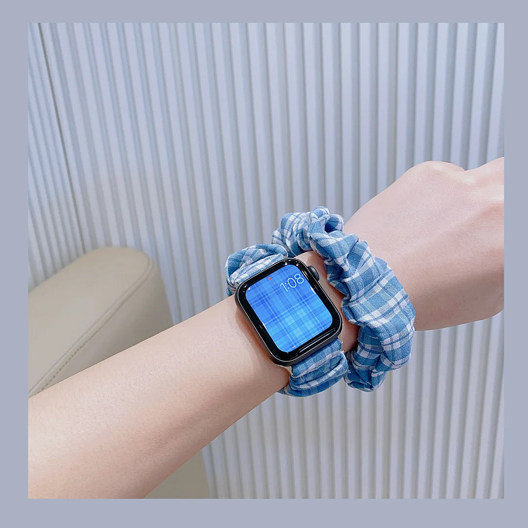Scrunchie Elastic Straps for Apple Watch Band Series 6 SE 5 4 3 2 1 38mm 40mm 42mm 44mm to iwatch Ladies hair Watchband Bracelet
Scrunchie Elastic Straps for Apple Watch Band Series 6 SE 5 4 3 2 1 38mm 40mm 42mm 44mm to iwatch Ladies hair Watchband Bracelet