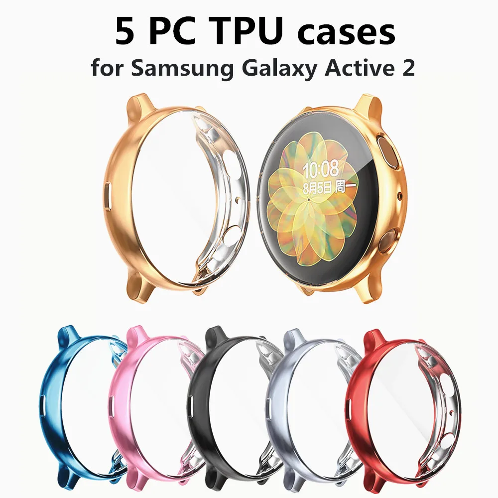 Мягкий чехол из ТПУ для часов Samsung Galaxy Watch Active 2 44 мм 40 5 шт. полноэкранный защитный