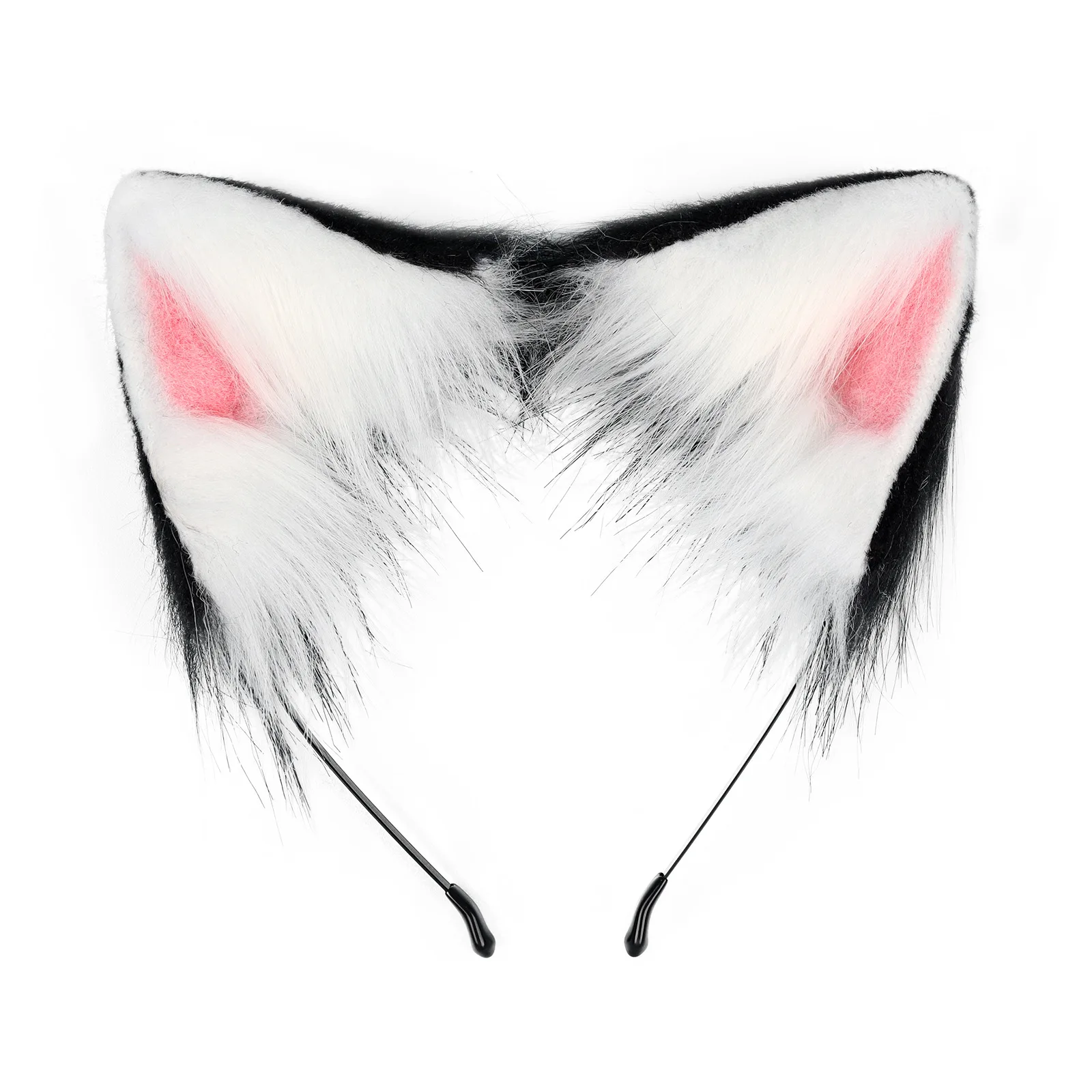 

Lovely Animal Faux Fur Wolf Ears Headband Realistic Furry Fluffy Hair Hoop Lolita Anime Masquerade Cosplay Costume Accessories