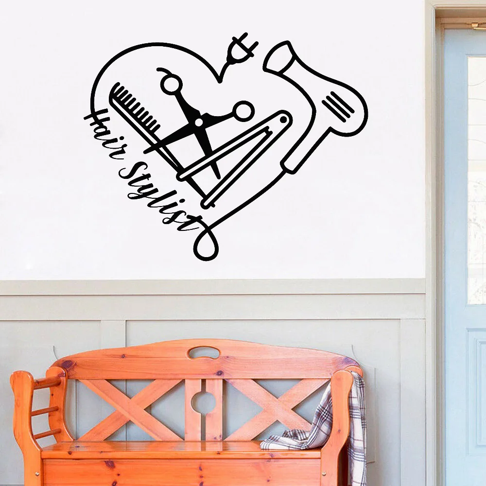 Comb Scissors Hairdryer Barbershop Wall Stickers Hair Stylist Vinyl Wall Decal For Beauty Salon Nordic Home Decoration W578
Comb Scissors Hairdryer Barbershop Wall Stickers Hair Stylist Vinyl Wall Decal For Beauty Salon Nordic Home Decoration W578