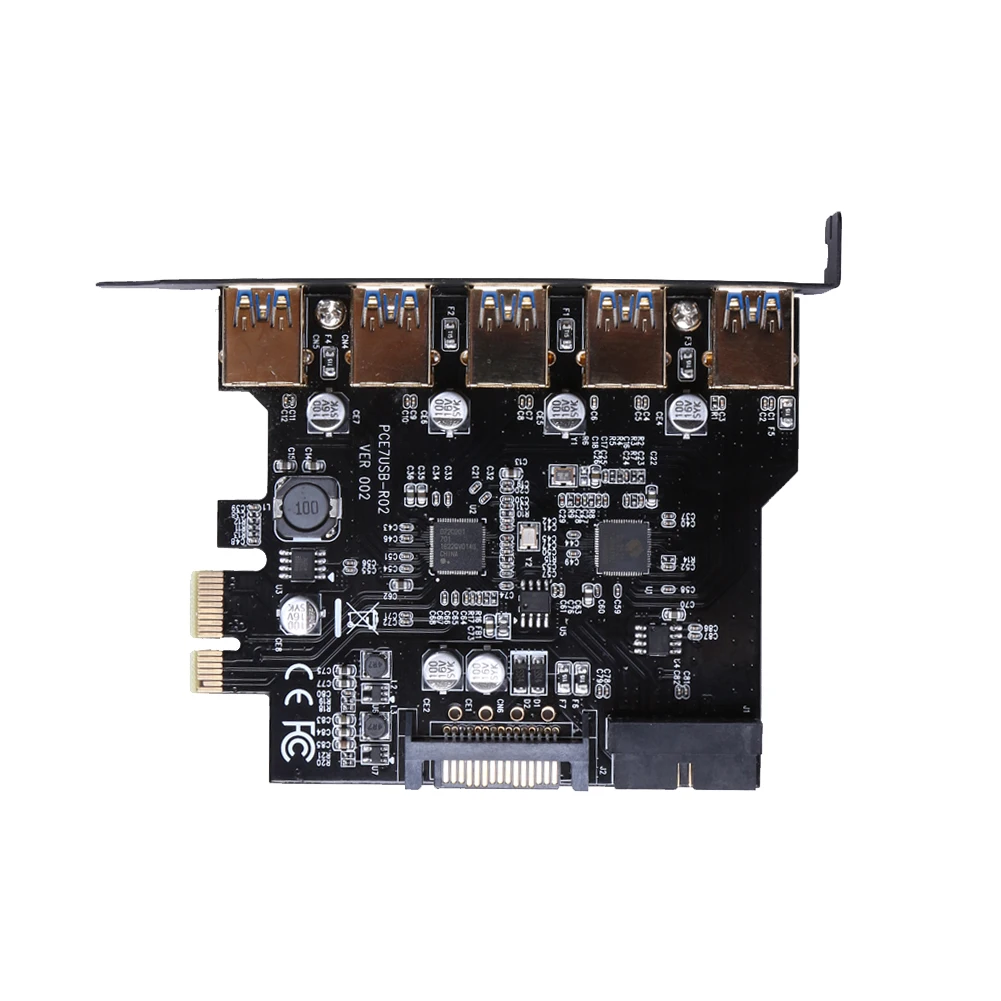 Super Speed PCI-E to USB 3.0 19-Pin 5 Port PCI Express Expansion Card Adapter For Desktop SATA 15Pin Connector With Driver CD
Super Speed PCI-E to USB 3.0 19-Pin 5 Port PCI Express Expansion Card Adapter For Desktop SATA 15Pin Connector With Driver CD
