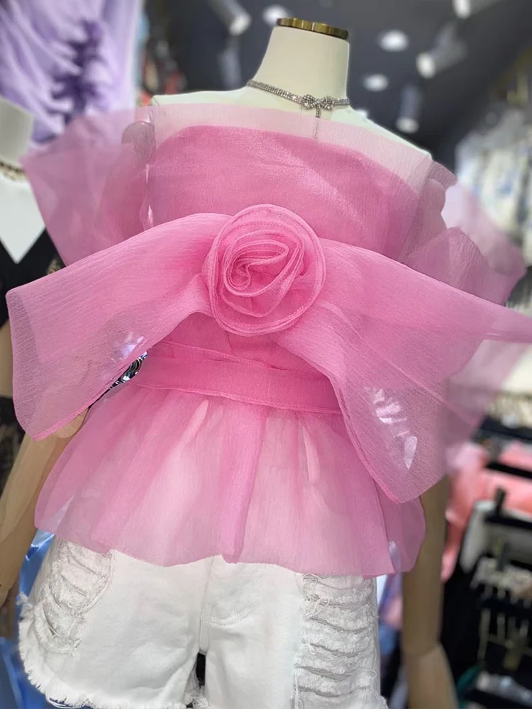 Sexy Leaky Shoulder Stitching Three-dimensional Flowers Retro Solid Color Tube Top Ladies Summer New Fashion All-match Short Top
Sexy Leaky Shoulder Stitching Three-dimensional Flowers Retro Solid Color Tube Top Ladies Summer New Fashion All-match Short Top