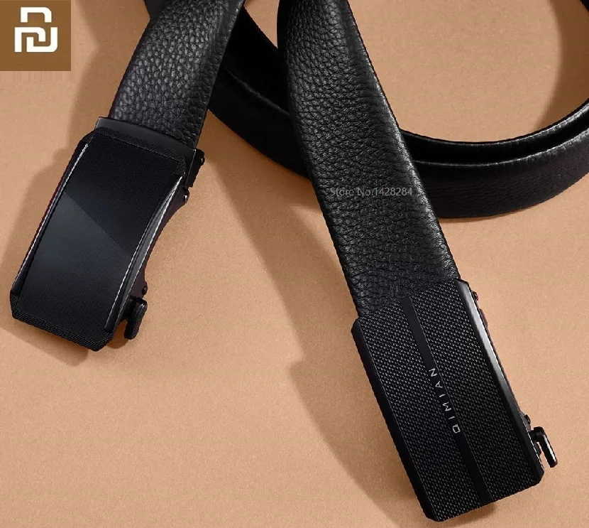 

Youpin qimian Fashion man double sided First layer Cowhide Automatic buckle belt Soft Youth Belt Genuine Leather Business Belt