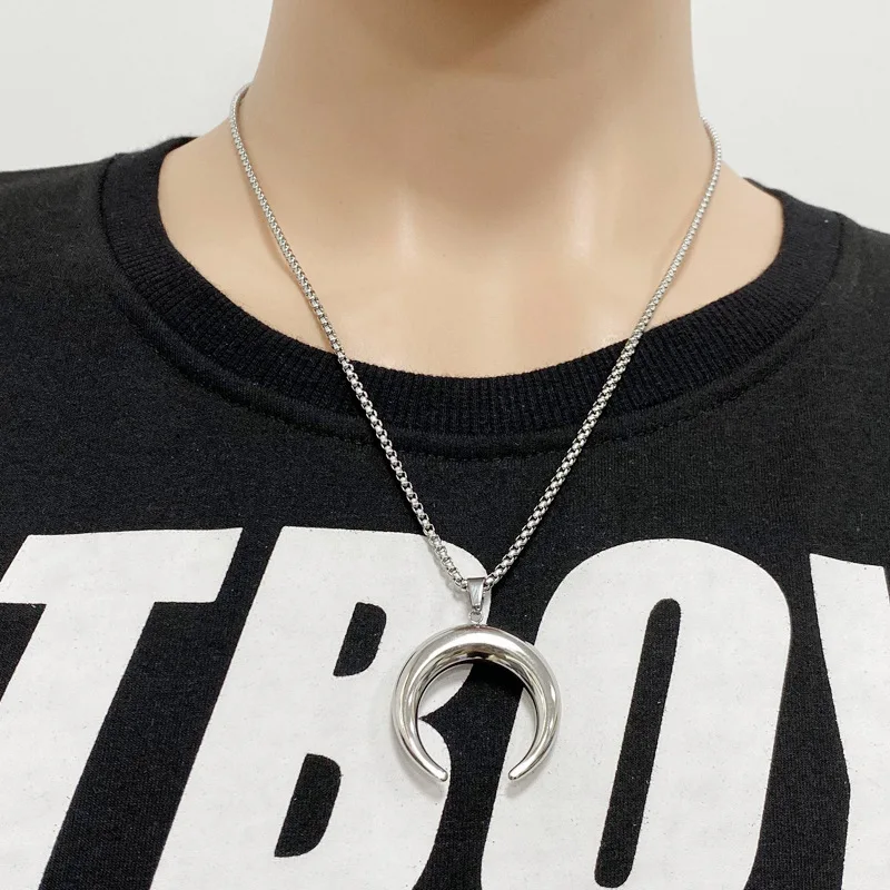 Punk Style Stainless Steel Chain Necklace Steampunk Men Jewelry Vintage Chunky Moon Pendant Necklace for Women Neck Accessories
Punk Style Stainless Steel Chain Necklace Steampunk Men Jewelry Vintage Chunky Moon Pendant Necklace for Women Neck Accessories