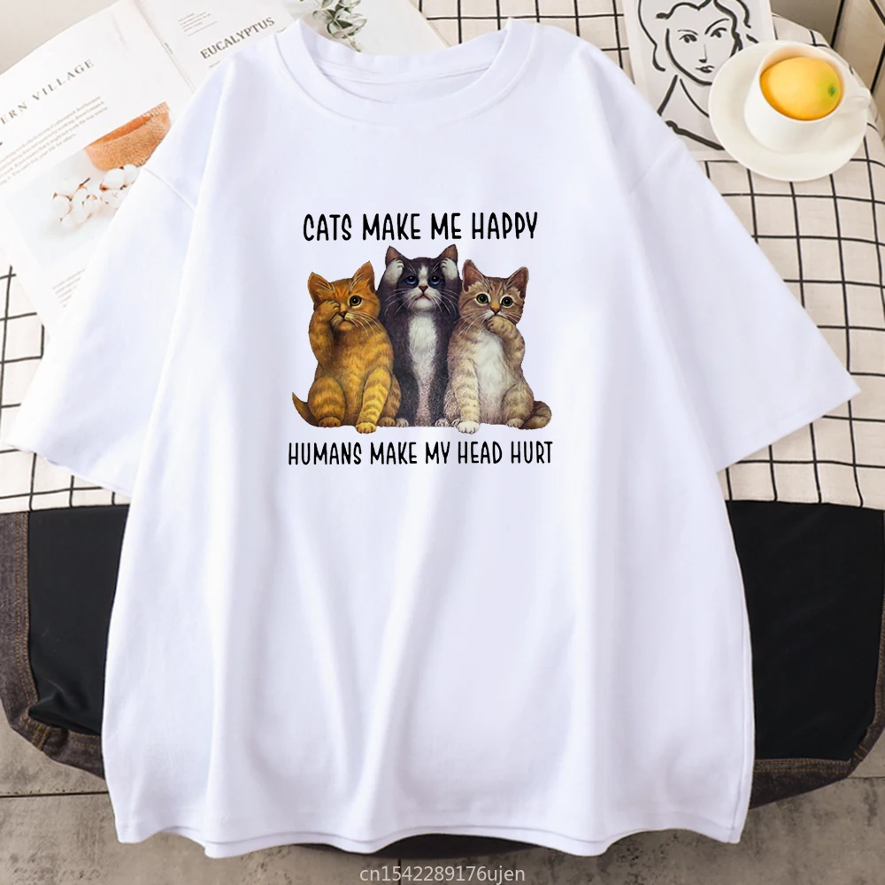 Make Me Happy Prints Creativity Cats Shirts Womens Fashion Breathable T-Shirts Street O-Neck Top Cool Soft Womens Tshirt
Make Me Happy Prints Creativity Cats Shirts Womens Fashion Breathable T-Shirts Street O-Neck Top Cool Soft Womens Tshirt