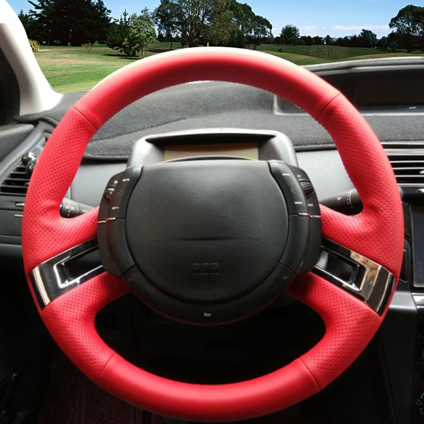 LQTENLEO Black Red Leather Car Steering Wheel Cover For Citroen C4 Picasso C-Quatre 2007 2008 2009 2010 2011 2012 2013 2014-2016
LQTENLEO Black Red Leather Car Steering Wheel Cover For Citroen C4 Picasso C-Quatre 2007 2008 2009 2010 2011 2012 2013 2014-2016