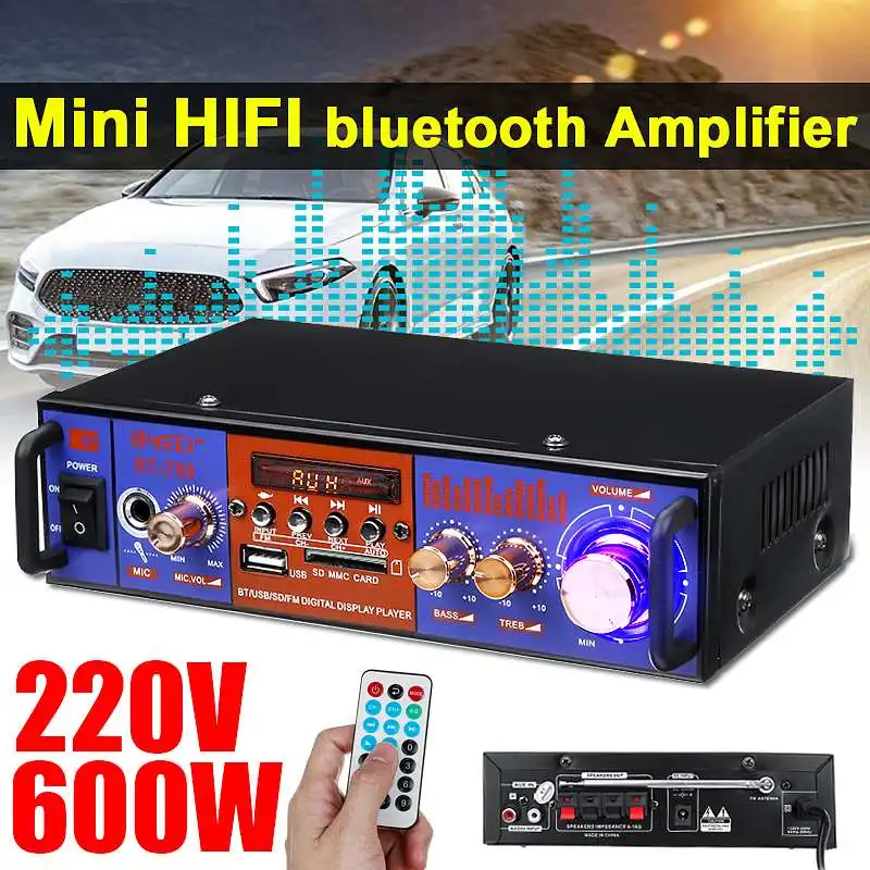 600 Вт HIFI Цифровой bluetooth аудио стерео мощность бас мини-усилитель SD FM радио HIFI усилитель мощности стерео аудио музыкальный плеер
600 Вт HIFI Цифровой bluetooth аудио стерео мощность бас мини-усилитель SD FM радио HIFI усилитель мощности стерео аудио музыкальный плеер