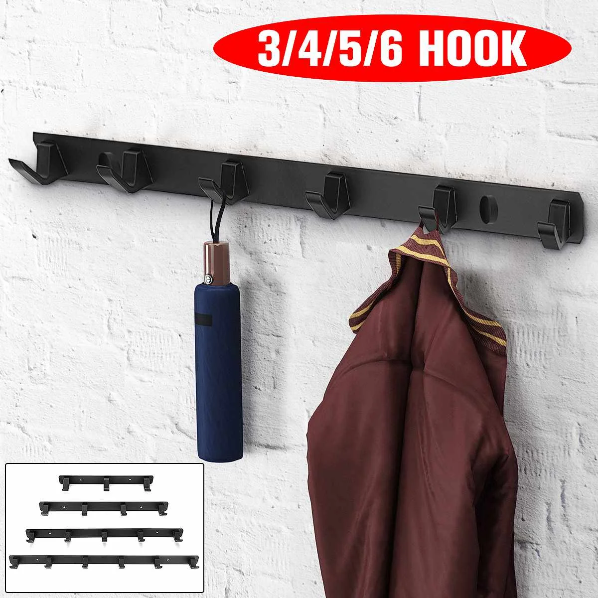 3/4/5/6 Hooks Brass Black Bronze Finish Bathroom Kitchen Hook Wall Mount Coat Cloth Hat Rack Practical Durable Hook Holder
3/4/5/6 Hooks Brass Black Bronze Finish Bathroom Kitchen Hook Wall Mount Coat Cloth Hat Rack Practical Durable Hook Holder