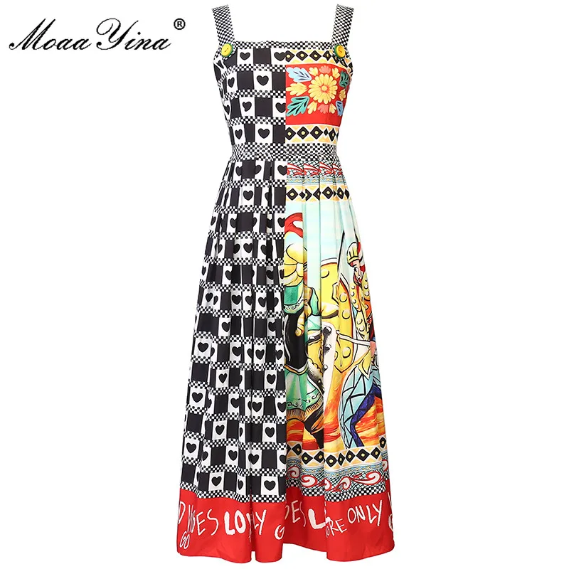 MoaaYina 2021 Summer Runway Vintage Party Dress Women Spaghetti Strap Fashion Plaid Letter print New Midi Dress
MoaaYina 2021 Summer Runway Vintage Party Dress Women Spaghetti Strap Fashion Plaid Letter print New Midi Dress