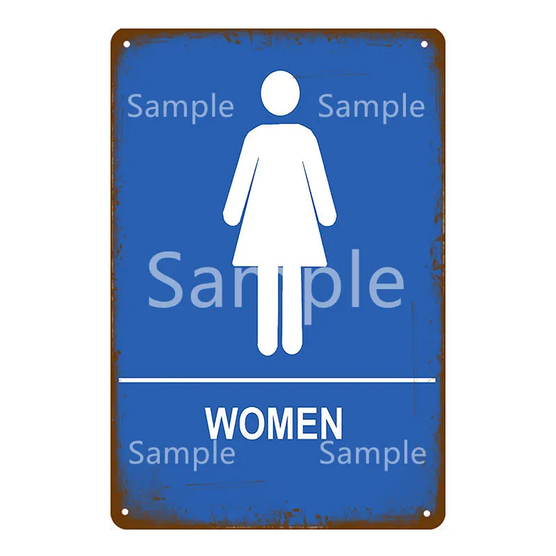 Металлическая табличка для туалета женщин и мужчин Жестяная Табличка Настенный