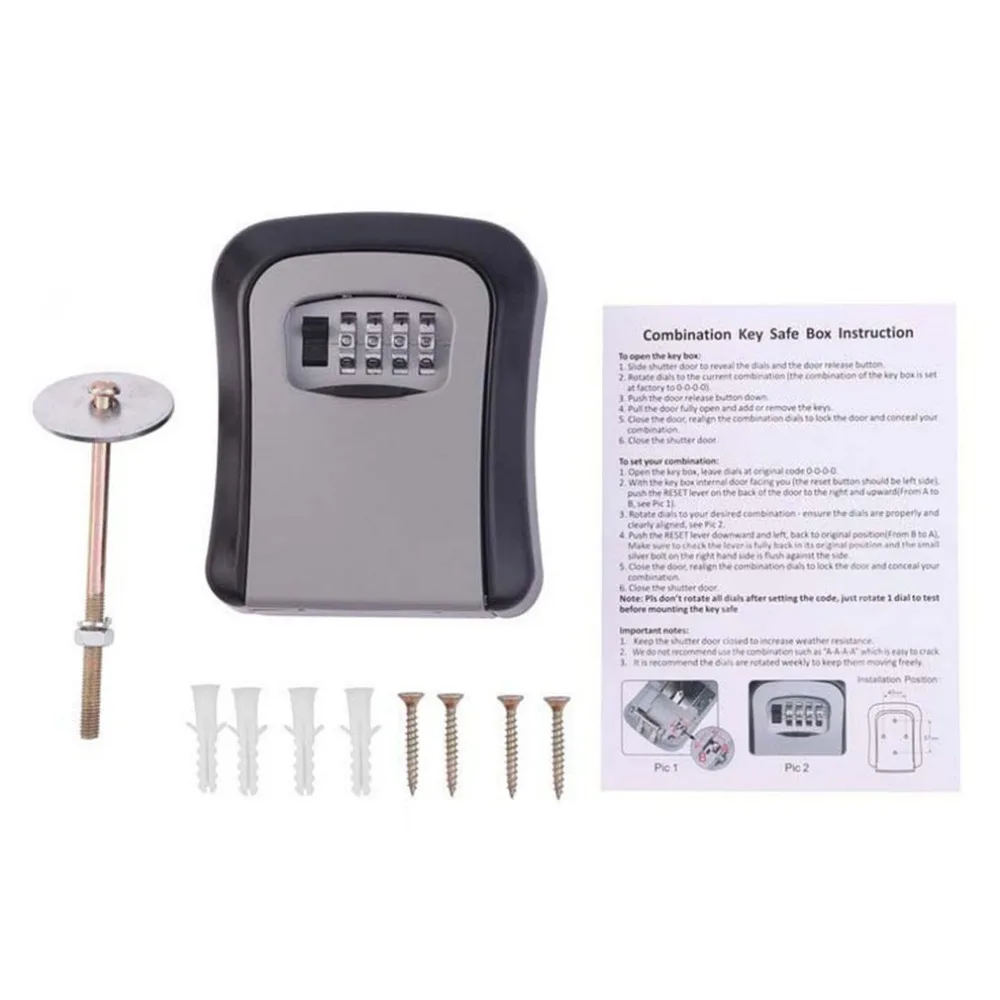 Wall Mounted Key Storage Organizer Boxes with 4 Digit Combination Lock Spare Keys Organizer Boxes Metal Secret Safe Box
Wall Mounted Key Storage Organizer Boxes with 4 Digit Combination Lock Spare Keys Organizer Boxes Metal Secret Safe Box