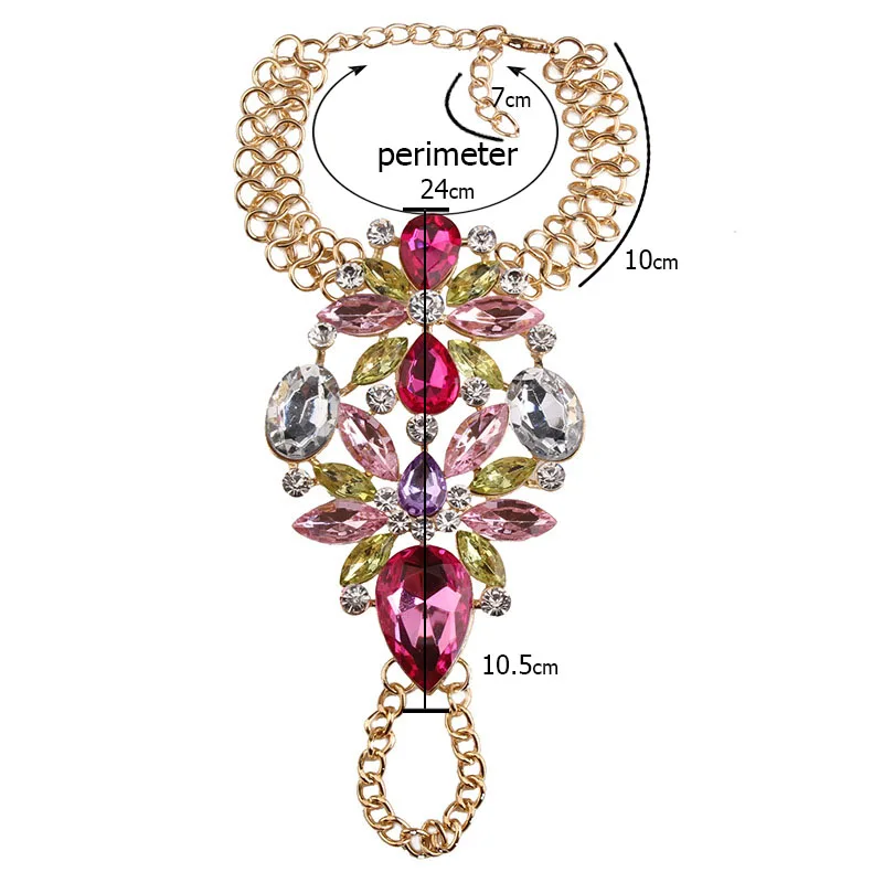 Модный роскошный браслет на ногу с кристаллами Стразы драгоценный камень цветок
