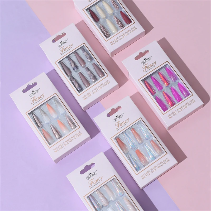 30pcs/Box Of Long Ballet Rhinestone Fake Nails Full Cover Fake Nail Glue DIY Nail Art Wear-Resistant Long Fashion Nail Stickers
30pcs/Box Of Long Ballet Rhinestone Fake Nails Full Cover Fake Nail Glue DIY Nail Art Wear-Resistant Long Fashion Nail Stickers