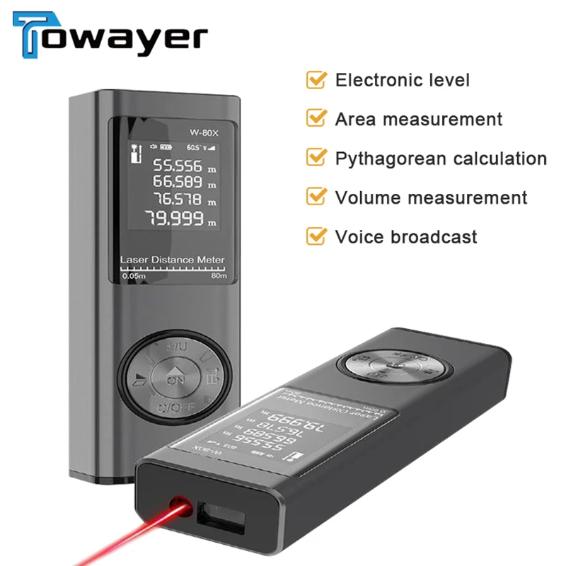 Laser Distance Meter Portable Laser Tape Measure Metro Laser Rangefinder Construction Roulette Laser Meter Construction Tools 
Laser Distance Meter Portable Laser Tape Measure Metro Laser Rangefinder Construction Roulette Laser Meter Construction Tools