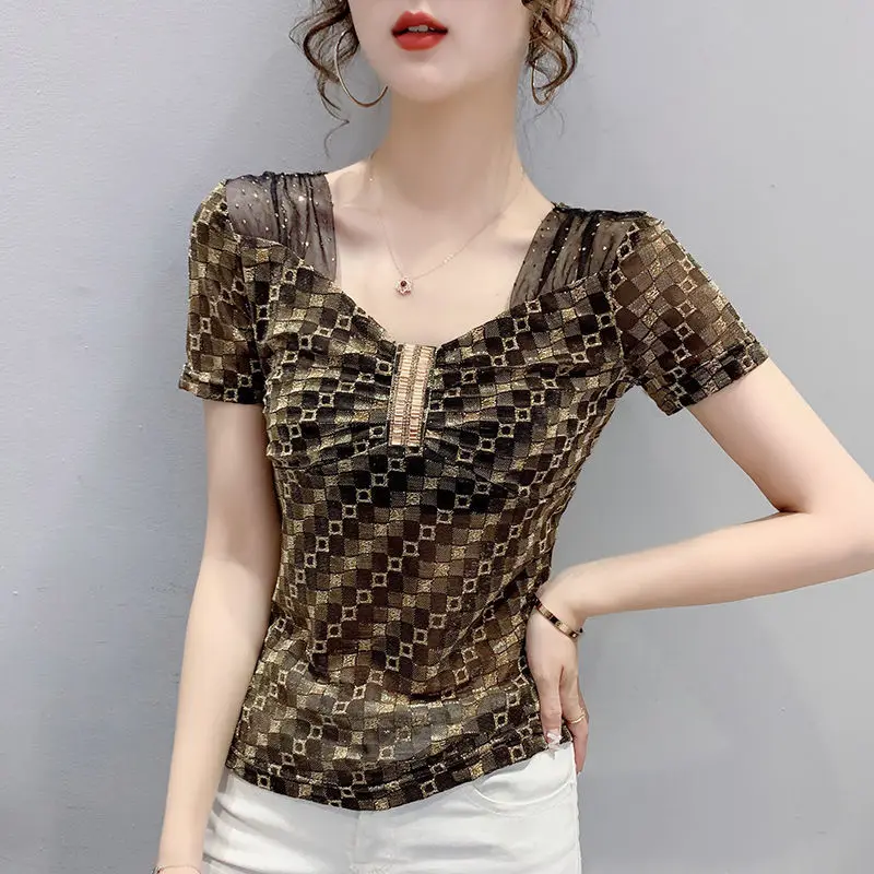 Summer Korean Clothes Chic T-Shirt Fashion Off Shoulder Diamonds Drape Women Tops Ropa Mujer Cotton Sexy Back Slim Tees 2021 New
Summer Korean Clothes Chic T-Shirt Fashion Off Shoulder Diamonds Drape Women Tops Ropa Mujer Cotton Sexy Back Slim Tees 2021 New