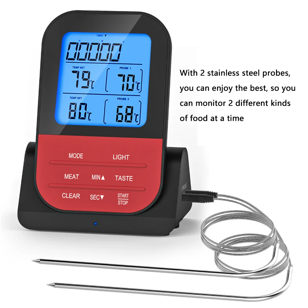 Hot Wireless Remote Meat Thermometer Dual Probe Digital Backlight Cooking Oven BBQ Kitchen Food Thermometer Grilling Barbecue
Hot Wireless Remote Meat Thermometer Dual Probe Digital Backlight Cooking Oven BBQ Kitchen Food Thermometer Grilling Barbecue