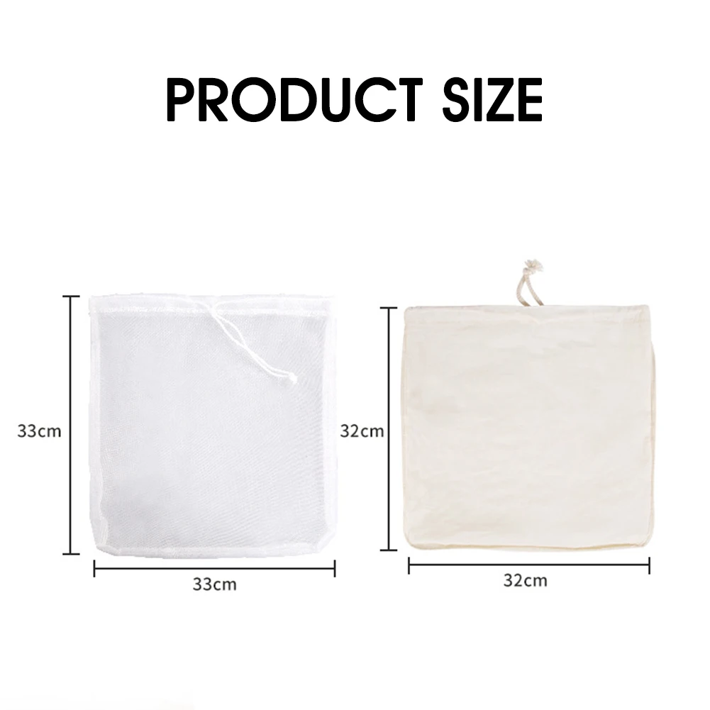 Nut Milk Bag Reusable Almond Milk Bag Strainer Fine Mesh Nylon Cheesecloth Cold Brew Coffee Filter Kitchen Accessories
Nut Milk Bag Reusable Almond Milk Bag Strainer Fine Mesh Nylon Cheesecloth Cold Brew Coffee Filter Kitchen Accessories