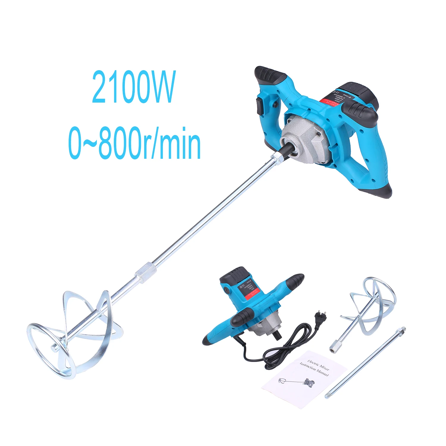 2100W Handheld Electric Mixer Electric Cement Mixer Hand Held Steering Wheel Mixer Concrete Mixer for Mortars Paint Mud Grout
2100W Handheld Electric Mixer Electric Cement Mixer Hand Held Steering Wheel Mixer Concrete Mixer for Mortars Paint Mud Grout