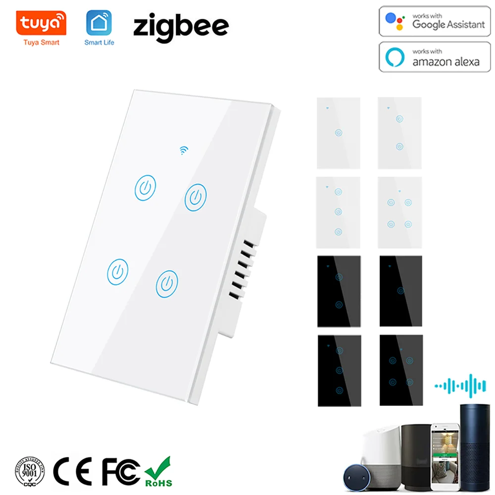 Tuya Zigbee Switch Touch Panel for Smart Home APP Remote Control US AU Standard Work with Alexa Google Home 1 2 3 Gang
Tuya Zigbee Switch Touch Panel for Smart Home APP Remote Control US AU Standard Work with Alexa Google Home 1 2 3 Gang