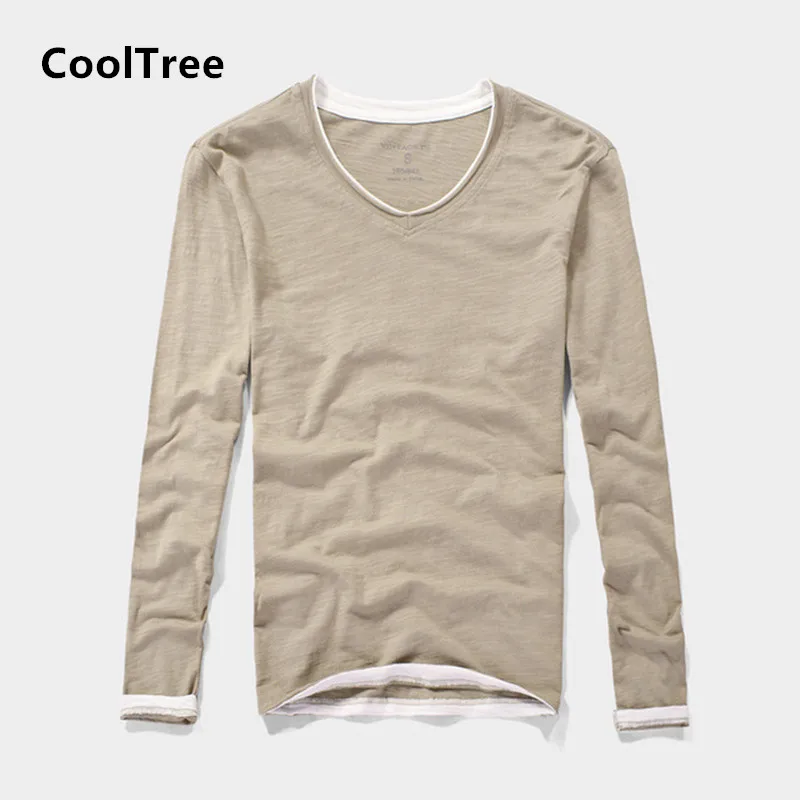 Мужские хлопковые футболки CoolTree, весенне-осенние однотонные футболки с V-образным вырезом и длинным рукавом, мужские воздухопроницаемые то...
Мужские хлопковые футболки CoolTree, весенне-осенние однотонные футболки с V-образным вырезом и длинным рукавом, мужские воздухопроницаемые то...