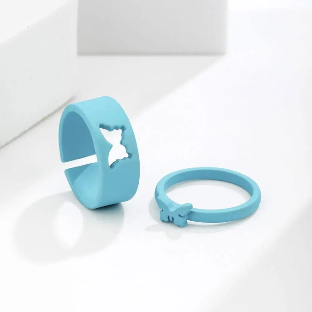 1pair Trendy Ring For Women Men Lover Couple Rings Alloy Spray Paint Plating Couple Ring Butterfly Ring 2pcs Fashion Jewelry
1pair Trendy Ring For Women Men Lover Couple Rings Alloy Spray Paint Plating Couple Ring Butterfly Ring 2pcs Fashion Jewelry
