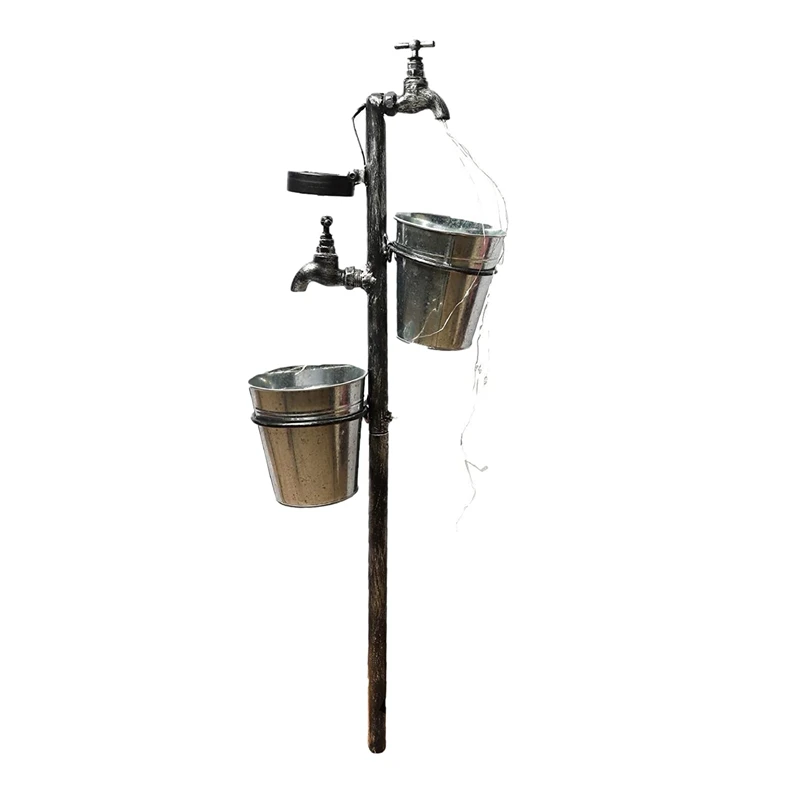 Solar Faucet Garden Stake with Two Planters, LED Lights Flowing Water Retro Faucet Yard Stake Plant Holder Flower Pots
Solar Faucet Garden Stake with Two Planters, LED Lights Flowing Water Retro Faucet Yard Stake Plant Holder Flower Pots