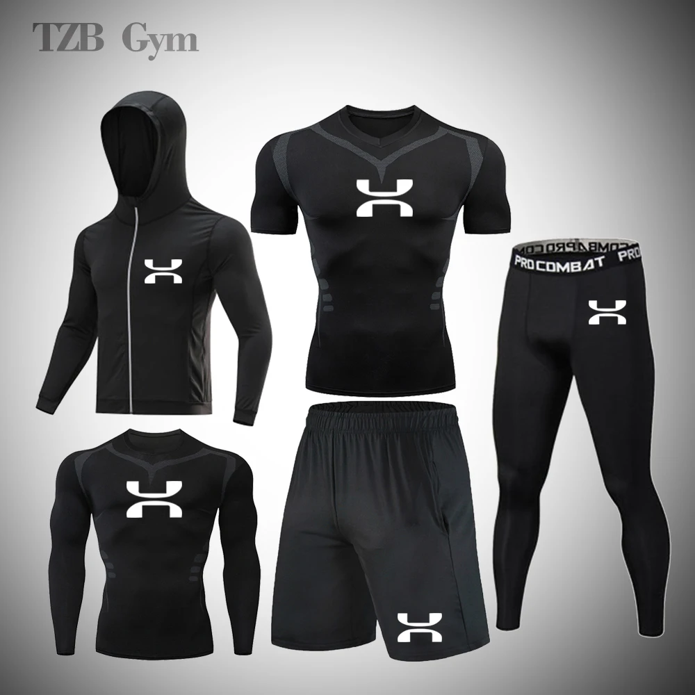 

Men's Match Ball Sports Suit Gym MMA Fitness Compression Boxing Sportswear Jogging Jiu Jitsu Quick Dry Sanda Sports T Shirt