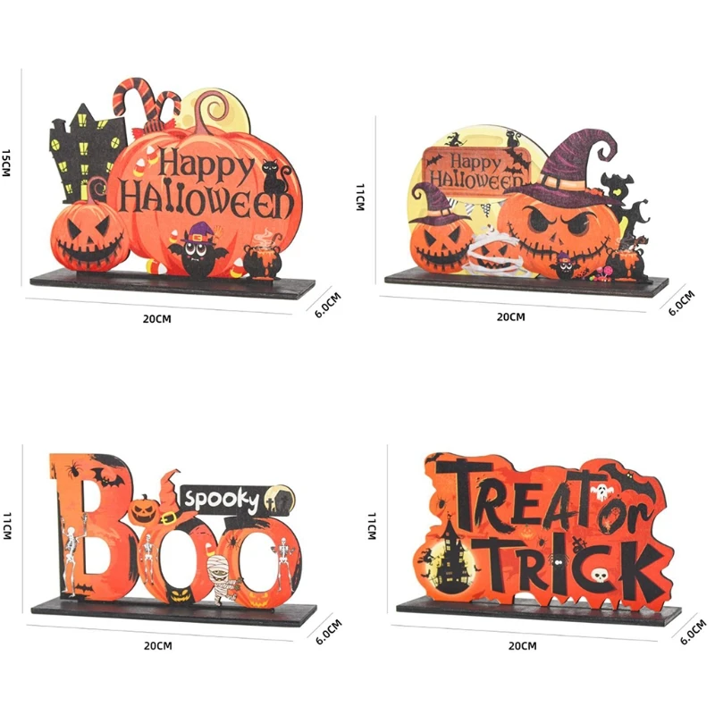 R7RC Halloween Wooden Table Decoration Pumpkin Trick Boo Sign Party Desktop Ornament
R7RC Halloween Wooden Table Decoration Pumpkin Trick Boo Sign Party Desktop Ornament