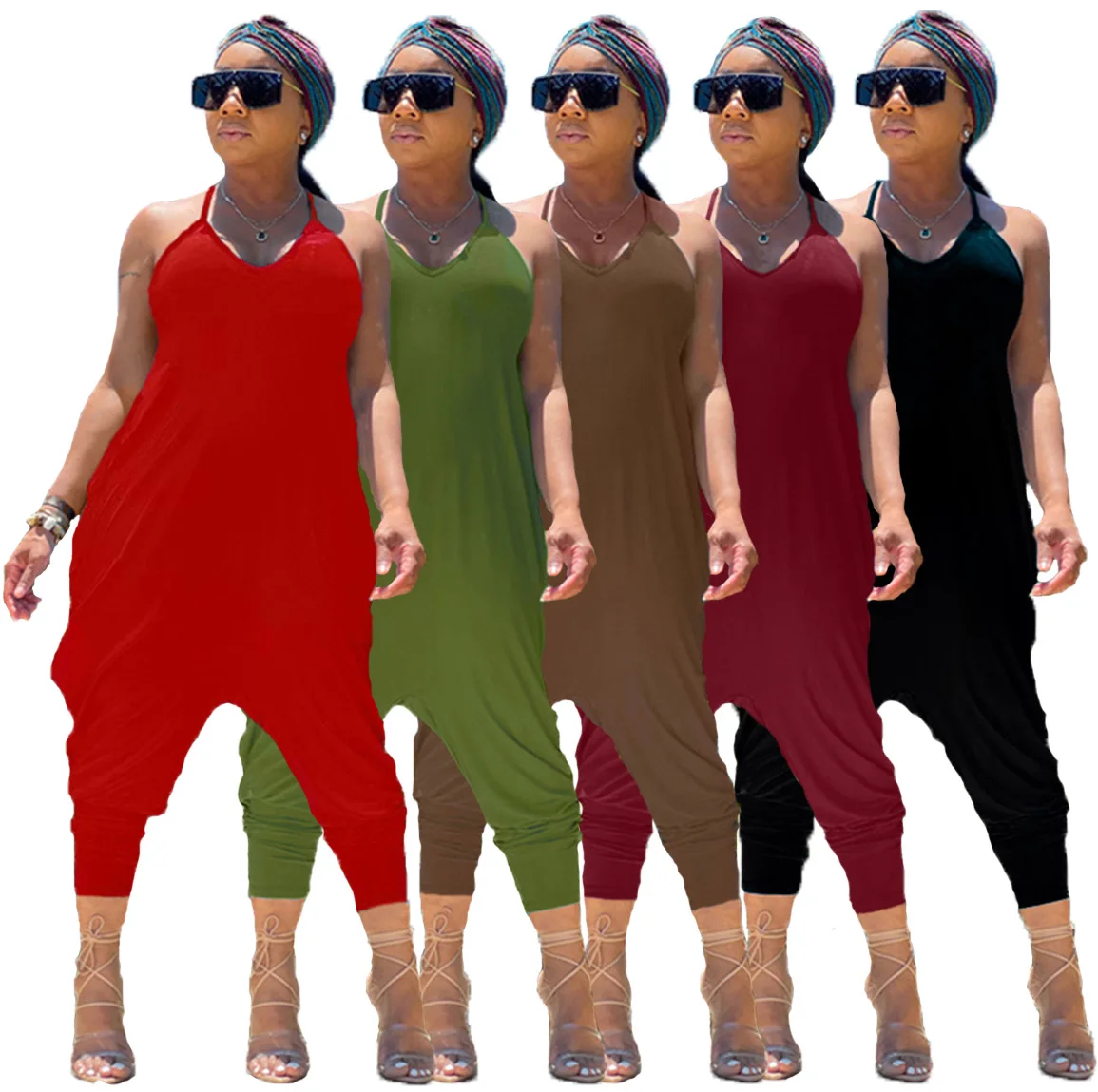 Solid Color V-neck Loose Suspenders Rompers Womens Jumpsuit 2021 Summer New Streetwear Backless Active Wear Casual Bodysuits
Solid Color V-neck Loose Suspenders Rompers Womens Jumpsuit 2021 Summer New Streetwear Backless Active Wear Casual Bodysuits