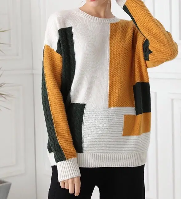 Winter 2020 New Fashion basic sweater female pullover o-neck long sleeves color patchwork cashmere Women sweater
Winter 2020 New Fashion basic sweater female pullover o-neck long sleeves color patchwork cashmere Women sweater