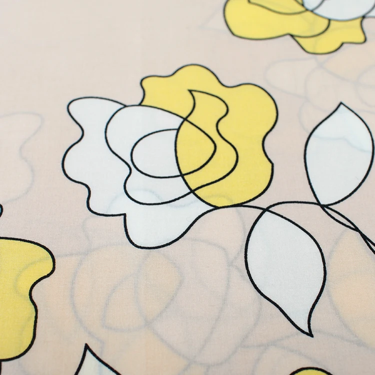 Модная винтажная ткань с синим желтым рисунком розы хлопковая в стиле ретро для