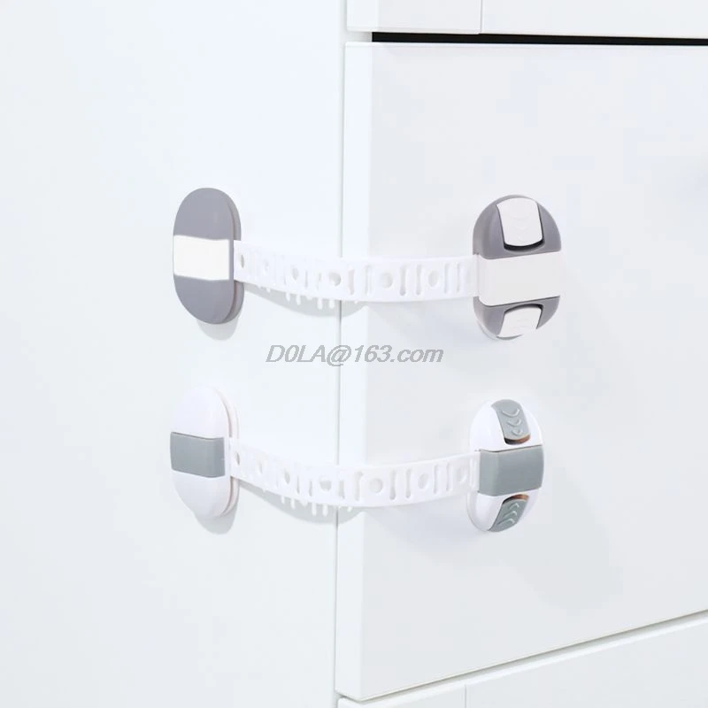 

Child Safety Locks No Tools or Drilling Adjustable Size Flexible Safety Cupboard Lock Infant Kid Proof Door Fridge Latch