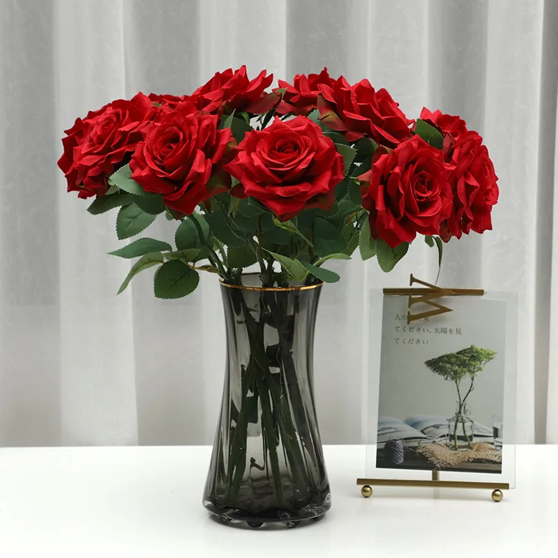 White Silk Artificial Roses Flowers Wedding Home Autumn Decoration High Quality Big Bouquet Luxury Fake Flower Arrangement Bulk
White Silk Artificial Roses Flowers Wedding Home Autumn Decoration High Quality Big Bouquet Luxury Fake Flower Arrangement Bulk