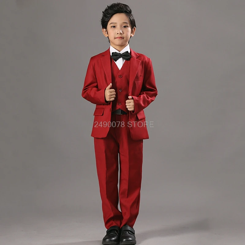 2020 New Enfant Garcon Boys Blazer Dress Boys Red Jacket Vest Pants 3pcs Weddings Suit Japan Kids Piano Stage Suits Costume
2020 New Enfant Garcon Boys Blazer Dress Boys Red Jacket Vest Pants 3pcs Weddings Suit Japan Kids Piano Stage Suits Costume