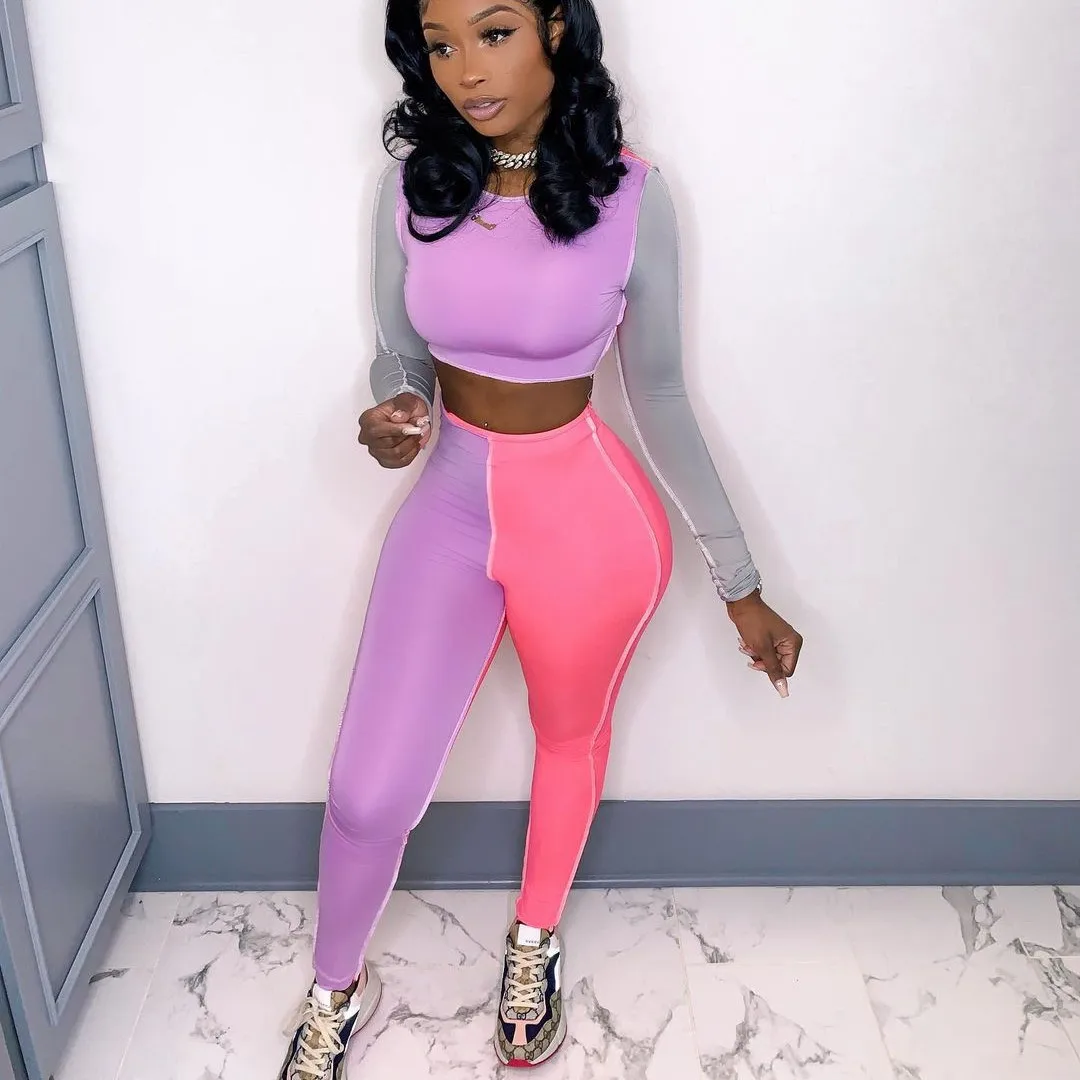 2021 Women Two 2 Piece Set Women Fall Winter Fitness Outfits Patchwork Top + Jogger Pants Suits Overalls Street Active Tracksuit
2021 Women Two 2 Piece Set Women Fall Winter Fitness Outfits Patchwork Top + Jogger Pants Suits Overalls Street Active Tracksuit