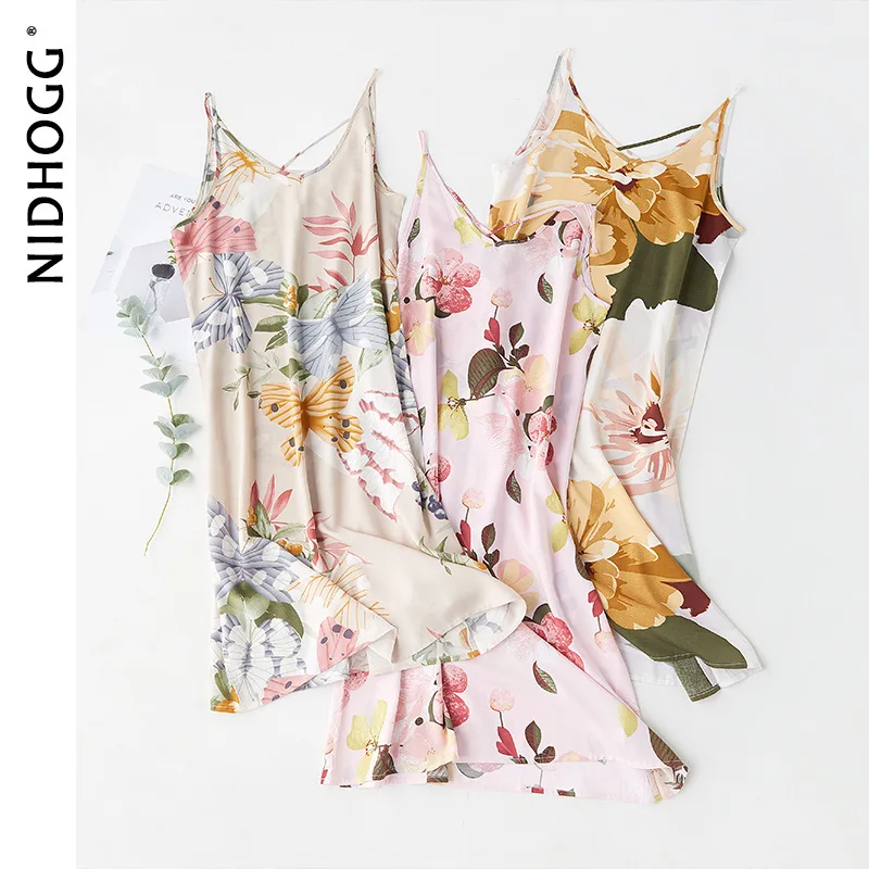 Summer Multi-Color Printing Nightdress Sleeveless Spaghetti Strap Viscose Sleep Dress Women Sexy Sleepwear Cross Back Nightwear
Summer Multi-Color Printing Nightdress Sleeveless Spaghetti Strap Viscose Sleep Dress Women Sexy Sleepwear Cross Back Nightwear