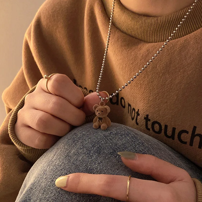 Ожерелье CuteTeddy Bear с подвеской для девушек и женщин корейская мода милый медведь