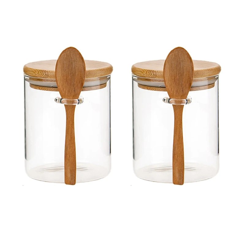 2X Glass Food Airtight Canister Castor Wooden Twist Lid Kitchen Candy Storage Tank Jar Bamboo Food With Wooden Spoon
2X Glass Food Airtight Canister Castor Wooden Twist Lid Kitchen Candy Storage Tank Jar Bamboo Food With Wooden Spoon